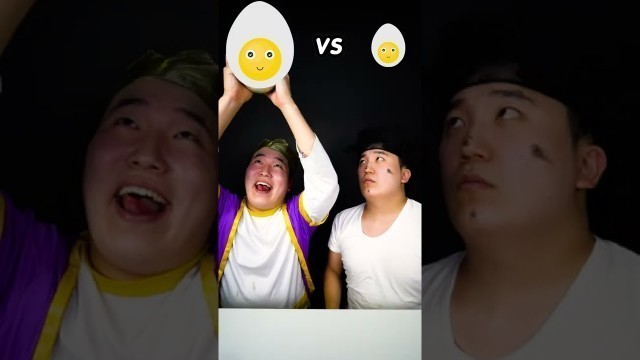 'Big Food VS Small Food Emoji Challenge || big monster egg mukbang || HUBA #shorts'