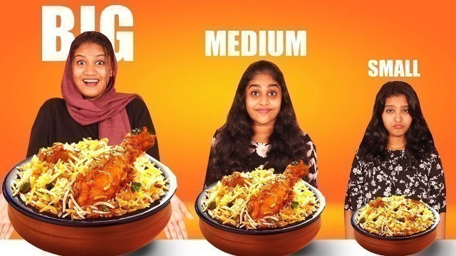 'BIG Vs MEDIUM Vs SMALL POT FOOD CHALLENGE 