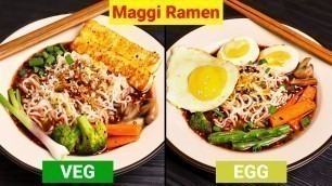 'मैगी से बनायें झटपट रैमन नूडल्स दो तरीके से | Ramen Noodles Recipe | Maggi Ramen | Kabitaskitchen'