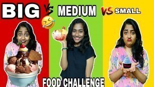 'BIG vs MEDIUM vs SMALL Food challenge for 24HOURS