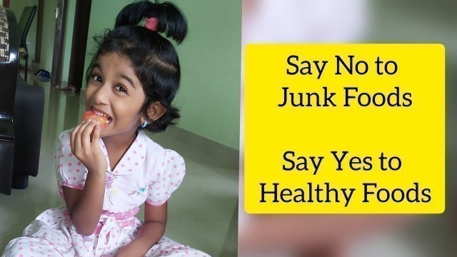 'Junk food vs healthy food|simple speech for kids|English speech competition for Kids|Eat Healthy'