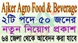 'ajker agro food and beverage job circular । All Creative BD'