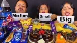 'Big, Medium and Small Food Challenge | Mukbang with Giant vs Tiny Food |  Funny family challenge'