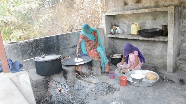 'Indian Village Cooking | Rajasthan Village Life of Women | Wood Fire Cooking'