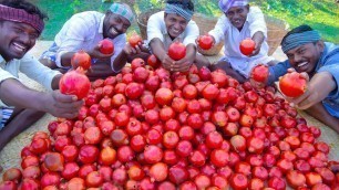 'POMEGRANATE JUICE | 100KG Pomegranate Fruits Cutting | Making Fruit Juice in Village | Healthy Drink'