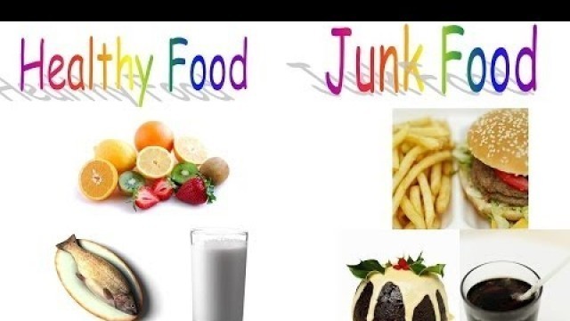 'Healthy food and Junk food for preschool children and kindergarten kids'