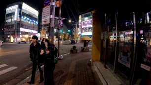 '[4K] Walking on Suwon\'s Small Food Night Street'