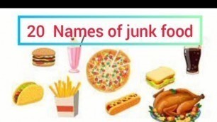 '20 Names of junk food / fast food Name in English/'