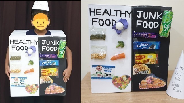 'Healthy food vs junk food |fancy dress costume for kids| DIY'
