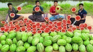 '1000 KG WATERMELON | Summer Health Drinks | Farm Fresh Watermelon Juice Making | Village Food'