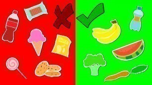 'Junk food VS Healthy food at Groovy the Martian videos for kids - Lunchbox challenge'