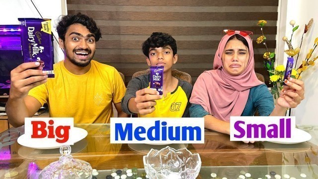 'Small Vs Medium Vs Big Food Challenge| Hiba പച്ചക്ക് Egg തിന്നു 