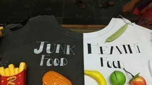'Fancy dress competition. Healty food vs junk food. For kids'