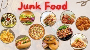 'Junk Food Vocabulary for kids |Junk Food |Junk food Name | Fast Food Name.'