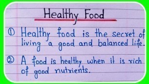 '10 lines essay on healthy food in english | Healthy food essay 10 lines'