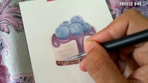 'Watercolor Food Painting | Cheesecake Drawing Food Illustration'