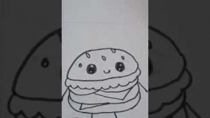 'Menggambar Burger (up ulg)#shorts #drawing #food #burger'