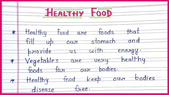 'Essay on healthy food |10 lines essay on healthy food | Healthy food par nibandh  ||'