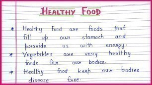 'Essay on healthy food |10 lines essay on healthy food | Healthy food par nibandh  ||'