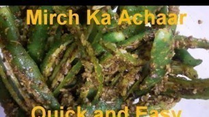 'Mirch Ka Achaar | Quick And Easy | BY FOOD JUNCTION.'
