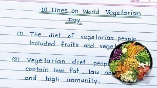 '10 lines on world vegetarian day// 10 lines essay on world vegetarian day//'