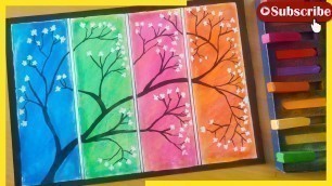 'Beautiful Flower Tree drawing with Soft Pastels| for Beginners|Drawing Food And Fun.'