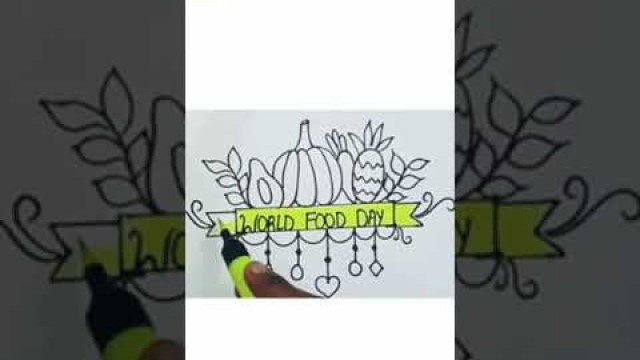 'world food day drawing easy | world food day poster #shorts #worldfoodday #foodday'