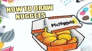 'HOW TO DRAW MCNUGGET | CHICKEN NUGGET DRAWING FOOD | EASY DRAWING TUTORIAL STEP BY STEP #shorts'