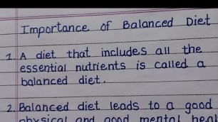 'Importance of balanced diet in 10 points |10 lines about Importance of balanced diet'