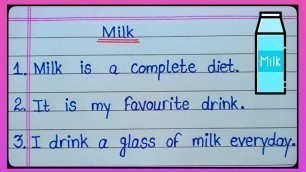 '10 Lines On Milk/Essay On Milk/10 Lines Essay On Milk In English/Essay On World Milk Day/Milk Essay'