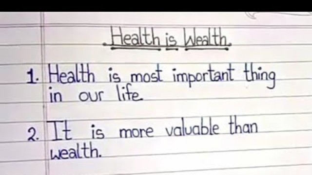 '10 lines on \"Health is Wealth\"'