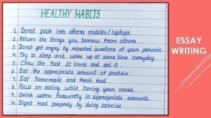 'How to write 10 Lines Essay on Healthy Habits || Essay Writing ||'