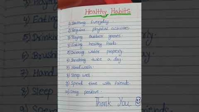 '10 lines on healthy habits in english with piece of writing #essaywriting #healthyhabits'