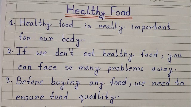 '10 Lines On Healthy Food | Essay On Healthy Food In English | Easy Sentences About Healthy Food'