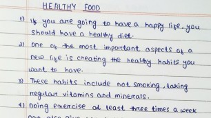 'Essay on healthy food |10 lines on healthy food in english || easy essay writting'
