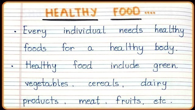 '10 lines on Healthy food in english | Essay on Healthy food in english ||'