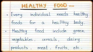 '10 lines on Healthy food in english | Essay on Healthy food in english ||'