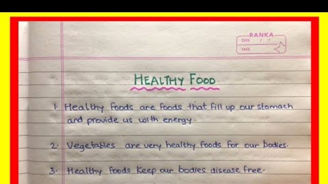 '10 lines on Healthy Food | Healthy Food Short Essay in English'