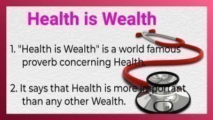 '10 Lines on Health is Wealth in English!! Speech!Essay on Health is Wealth! Ashwin\'s World'