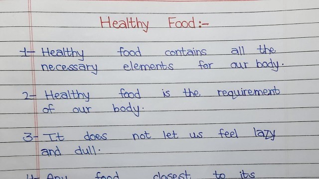 'An Essay on Healthy Food | 10 lines on Healthy Food | English'