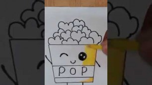 'Menggambar Popcorn (up ulng)#shorts #drawing #food'