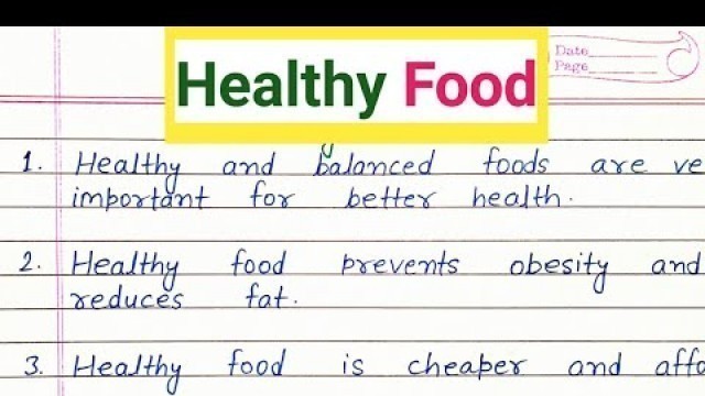 '10. Lines on Healthy Food || Ten lines essay about Healthy Food ||'