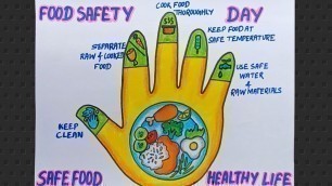 'World Food Safety Day Drawing/Safe Food For A Healthy Life Poster Drawing/Food Safety Majors Poster'