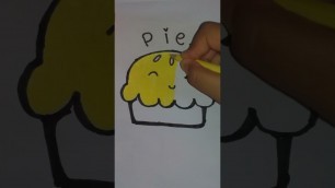 'Menggambar pie#shorts #drawing #food'
