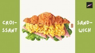 'Procreate Speed Drawing | Food illustration - Croissant Sandwich'