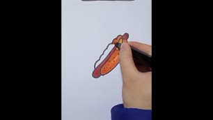 'hotdog #shorts #art #painting #drawing #food #fastfood #howtodraw #tutorial #kids'
