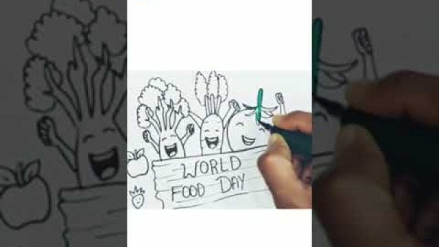 'world food day drawing | world food day poster #shorts ##worldfoodday'