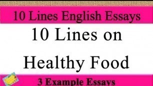 '10 Lines on Healthy Food in English | Healthy Food 10 Lines Essay Speech on Healthy Food in English'