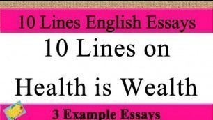 '10 Lines on Health is Wealth in English | Health is Wealth 10 Lines | Speech on Health is Wealth'