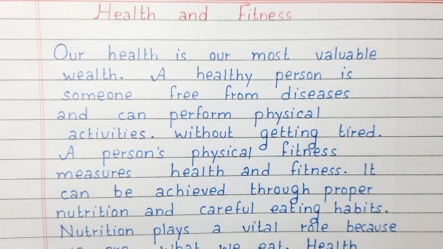 'Write a paragraph on Health and Fitness | Short essay | English'